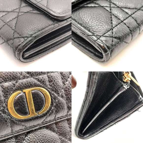 CHRISTIAN DIOR Caro Orchid Long Wallet Black Leather - Picture 4 of 6